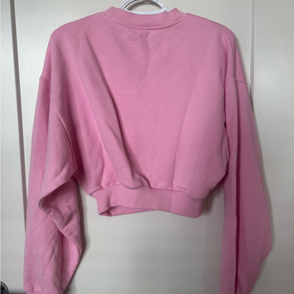 ALO Yoga Pink Women's Cropped Sweatshirt, rare sweet pink - Picture 5 of 9
